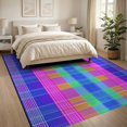 thumbnail image 3 of ODIKA 8'x10' Washable Area Rug Durable, Non-Slip Colorful Checkered Rainbow Checkerboard Grid With Bold Groovy Aesthetic for Living Room, Under Sectional, Family, 3 of 7