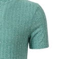 thumbnail image 7 of Dagugfen T Shirts for Men Ribbed Knit Comfy Short Sleeve Notch Neck Stretchy Loose Breathable Tops Solid Color, 7 of 7