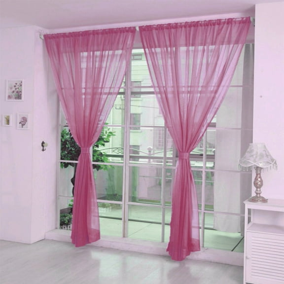 100x200cm Solid Color Sheer Curtain - Single Panel Tulle Window Treatment | Pure Color Voile Drape for Doors and Windows | Elegant Sheer Scarf for Home Decor and Light Filtering(C)