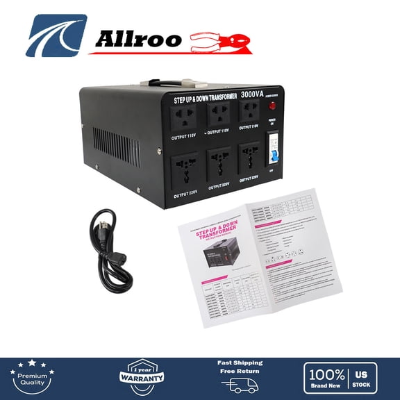 Step Up/Down 110-120V to 220-240V Converter 3000W Voltage Transformer New