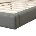 thumbnail image 3 of Newest King Size Gray Upholstered Bed - Modern Faux Leather, No Box Spring Needed, 600LB Capacity with Wood Slats, for Bedroom & Master Suite,Gray, 3 of 8