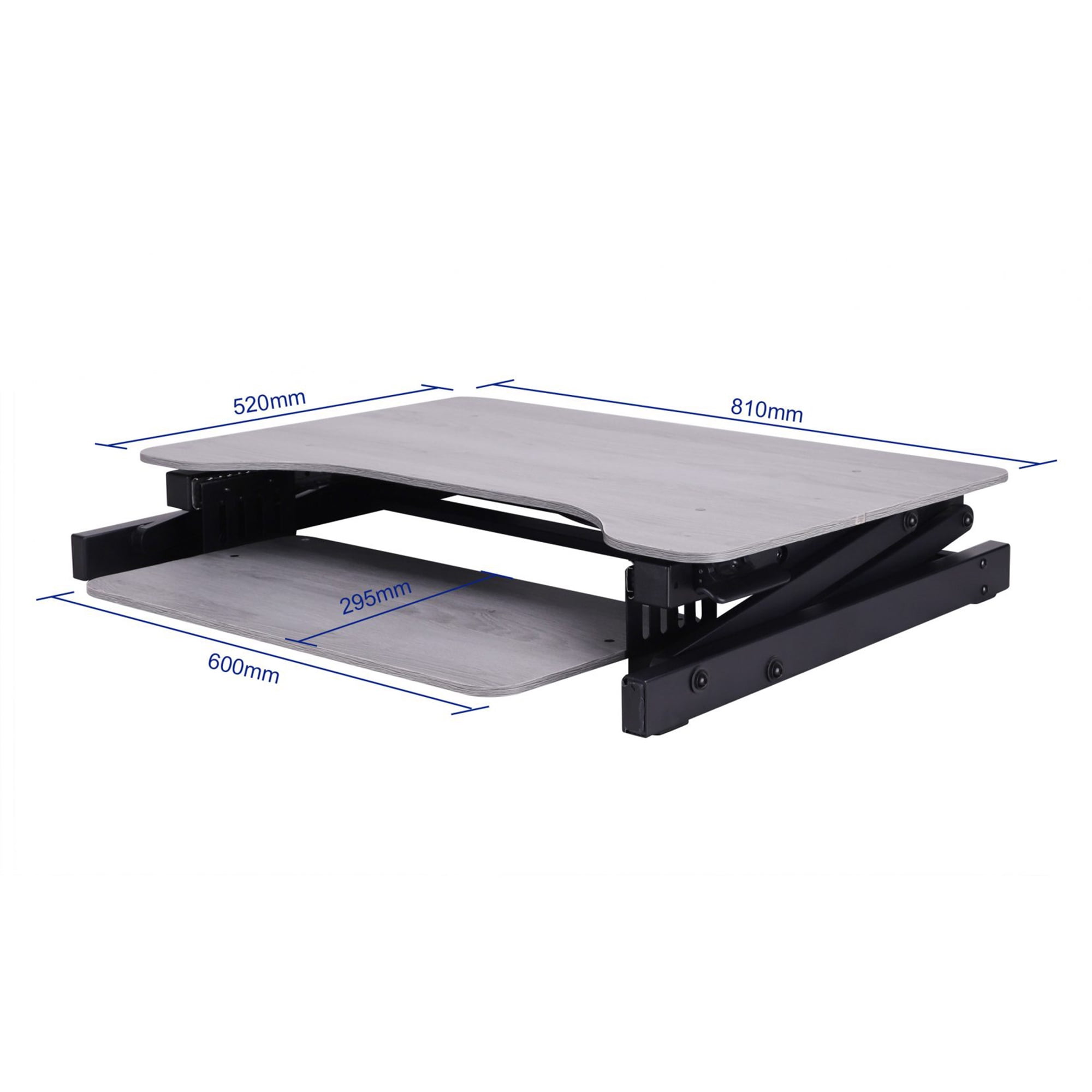 Rocelco Adjustable Standing Desk Converter with Retractable Keyboard Tray