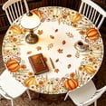 thumbnail image 2 of Fall Sunflower Round Tablecloth, Burnt Orange Pumpkin Thanksgiving Waterproof Table Cover for Kitchen Picnic Party Home Decor 47 In B, 2 of 6