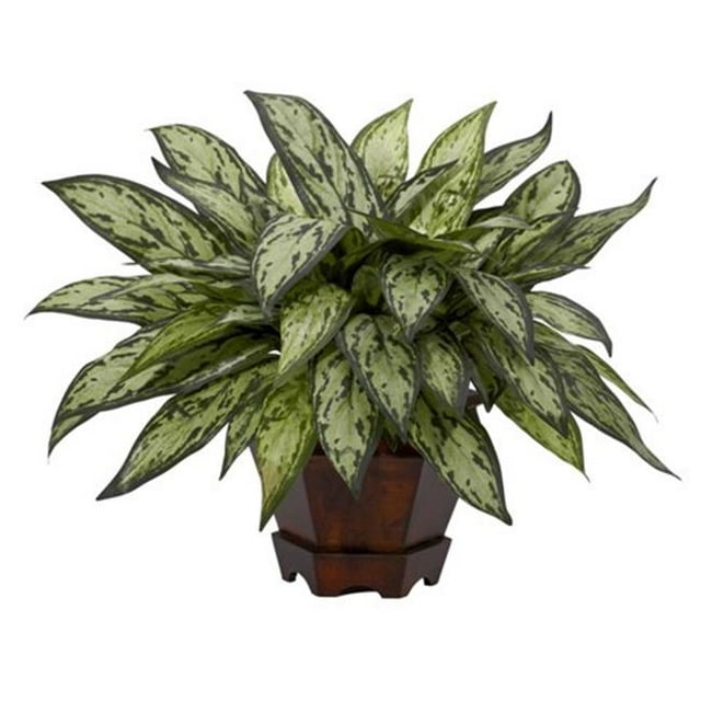 Triple Argent Queen avec Vase Hexagonal Plante en Soie