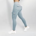 thumbnail image 3 of Womens High Waist Leggings Scrunch Cargo Leggings Butt Lifting Hidden Soft Pants Tummy Control Workout Yoga Pants with Pockets, 3 of 5