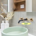 thumbnail image 6 of 2 Handle Wall Mount Bathroom Faucet and Rough-in Valve Included, 6 of 8