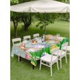 thumbnail image 3 of Outdoor Tablecloth with Umbrella Hole and Zipper, Easter Bunny Rectangle Table Cloth 54x80 Inch Waterproof Tablecloth, Spring Easter Eggs Floral Teal Wood Picnic Table Cover for Patio Camping, 3 of 7