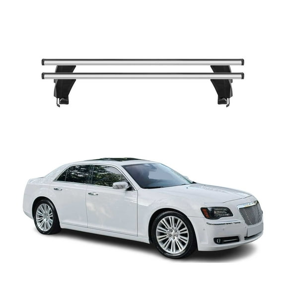 OMAC Top Roof Racks Cross Bars fits Chrysler 300 2011-2023 2Pcs Gray Aluminium