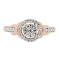 thumbnail image 2 of 1/4 ct. t.w Round Cut Lab Created Moissanite Diamond Halo Cluster Wedding Engagement Ring For Women In 10K Solid Rose Gold (G-H Color, VVS1 Clarity, 0.25 Cttw)-4, 2 of 8