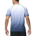 thumbnail image 2 of Pdbokew Swim Shirts Short Sleeve for Men Quick Dry Running UPF50+ Sun Protection Rash Guard Top White Gradient Navy XL, 2 of 7