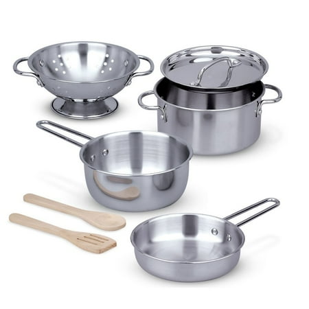 Melissa Doug Stainless Steel Pots and Pans Pretend Play Melissa Doug Stainless Steel Pots and Pans Pretend Play