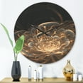 thumbnail image 2 of Designart 'Golden Rays With Fractal Flower' Modern Wood Wall Clock, 2 of 5