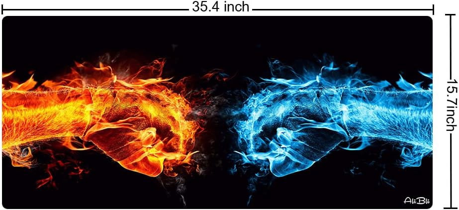 Large Gaming Mouse Pad XXL Extended Mat Desk Pad Mousepad Long Non-Slip Rubber Mice Pads Stitched Edges 35.4"x15.7" (011quantou)