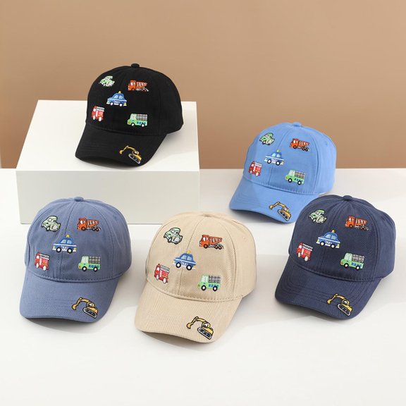 Kids Trucker Hat Outdoor Sun Protection Classic Hats Fashionable Curved Brim Cap for Boys & Girls Summer Fashion Headwear Black One Size