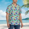 thumbnail image 4 of Haiem Transport Printed Hawaiian Shirt for Men - Men’s Casual Beach Summer Shirts - Stretch Fabric with Modern Fit-Large, 4 of 7