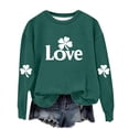 thumbnail image 4 of Manga Larga Vestido de Línea para las Mujeres Imprimir el Día de San Patricio Sudadera con Capucha Forrada de Lana para la Calidez de los Niños Casual Suelto de Manga Larga Cuello Redondo, 4 of 5