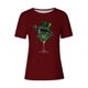 thumbnail image 4 of Mujeres Manga Corta de Verano Tops Impreso Sudadera Casual, Cuello Redondo Blusa Ligera para la Primavera Y el Verano, 4 of 4