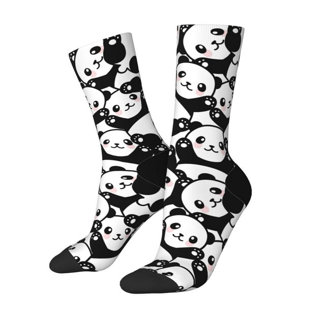 Balery Seamless Pattern Cute Panda Calcetas Largas con Estampado para Hombre y Mujer – Suaves y Transpirables, Talla Única (US 5-11)
