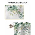 thumbnail image 7 of Eucalyptus Leaves Bedroom Curtains 63 Inches length, Spring Summer Watercolor Botanical Window Treatment Curtain Drapes, Rod Pocket Curtain Panels for Living Room Kitchen, 42"x63", 2 Panels, 7 of 7