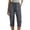 Dark Gray, variant on cocolona Womens Summer Solid Color Linen Capri Pants Casual Loose Elastic Waist Drawstring Cropped Pants with Pocket