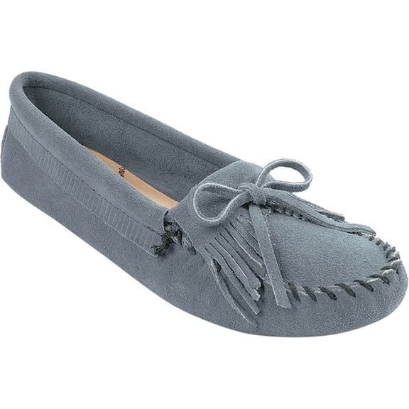 Women's Minnetonka Kilty Suede Moc Softsole Storm Blue Suede 9 M