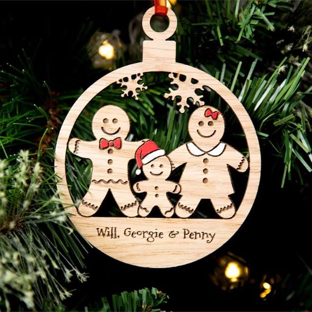 De Madera Ahuecado Gingerman Colgante Árbol De Navidad Colgante Colgante Regalo Para Amigos Y Familiares Cateissary HA045231-07