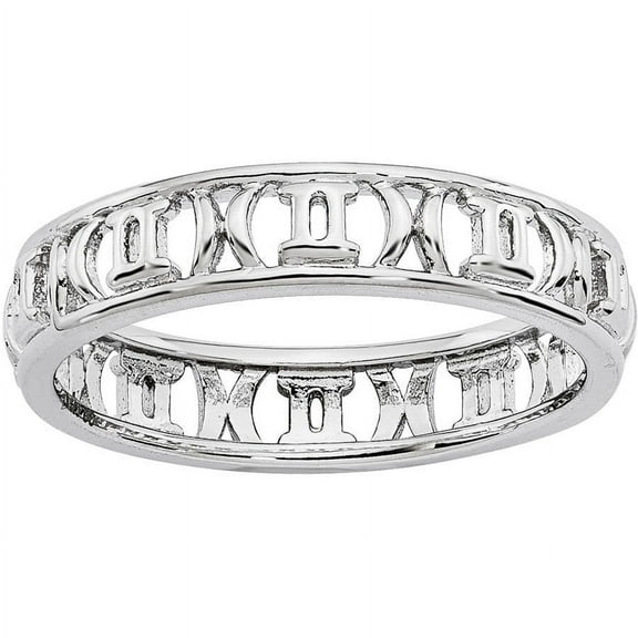 Sterling Silver Gemini Zodiac Ring