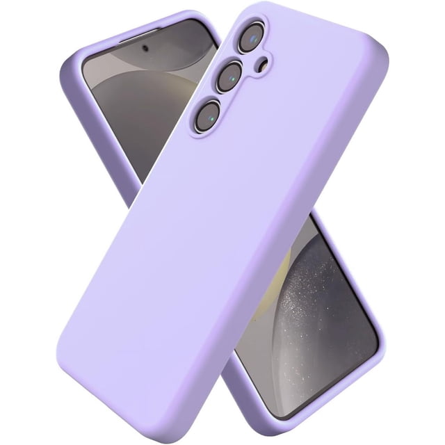Samsung Galaxy S24 Plus Silicone Case, Slim Fit Premium Liquid Silicone Shockproof Phone Cover, Upgraded Camera Protection and Microfiber Lining 6.7inch, Light Purple