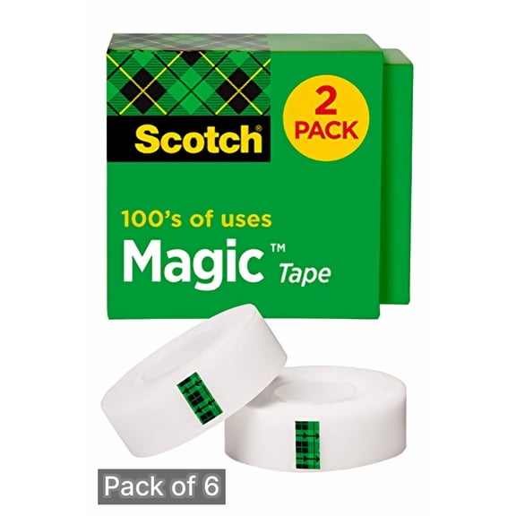 Scotch Magic Tape, Versatile, 3/4 x 1000-inch Refills (Pack of 6)