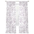 thumbnail image 2 of Spring Flower Semi Sheer Curtains 96 Inch Length 2 Panels Set, Vintage Farmhouse Light Purple Boho Leaf Sheer Kitchen Curtain Privacy Voile Window Curtain for Living Room Bedroom Rod Pocket Drapes, 2 of 7