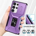 thumbnail image 4 of Funda para GANGXUN Samsung Galaxy S25 Ultra - Soporte metálico, Función magnética, Morado, 4 of 6