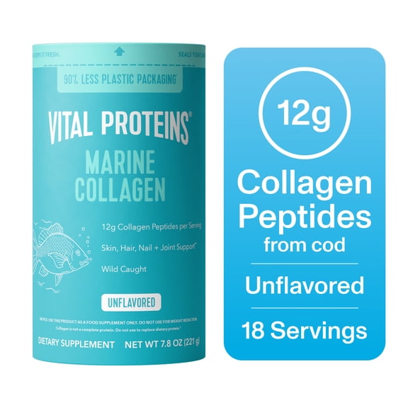 Vital Proteins Marine Collagen Peptides for Joint, Hair, Skin, and Nails Support Supplement Powder, 7.8 oz