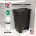 thumbnail image 5 of Glad Kitchen Trash Can with Lid, Stainless Foot Pedal and Garbage Bag Rings, 20 Gal, Black, 5 of 13