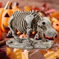 thumbnail image 4 of yotijay Skeleton Hippo Statue Animal Sculpture Halloween Gift Desktop Ornament for Table, 4 of 6