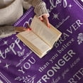 thumbnail image 5 of Happy Birthday Gifts for Women/Her Friendship Purple Throw Blanket 80" x 60" Perfect for Wife Mom Grandma, It Adds Elegance to Birthday Decor, A Unique, Wife Birthday Gift Ideas, 5 of 5