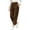 *Brown, variant on VBVC Women's Cropped Pleated Capri Pants , Side Button Lounge Trousers For Women , Ladies' High Waisted Pants with Pockets, *Gray , Large
