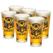 US Army 16 oz. Pint Glass Army Antique Armor (Case of 12) by Erazor Bits