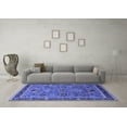 thumbnail image 3 of Ahgly Company Machine Washable Indoor Square Oriental Blue Traditional Area Rugs, 4' Square, 3 of 4