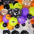 thumbnail image 5 of 75 piezas de accesorios de murciélago con globo de Halloween, kit de terror, decoración de miedo, bricolaje, naranja, conjunto de pared negra, calcoma, 5 of 5