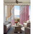 thumbnail image 4 of Pink Coastal Beach Blackout Curtains, Light Blocking Print Window Curtains, Country Romantic Simple Sea Waves Thermal Insulated Window Drapes for Living Room Kitchen Cafe 2 Panels, 84"W x 84"L, 4 of 9