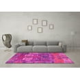 thumbnail image 3 of Ahgly Company Indoor Square Abstract Pink Modern Area Rugs, 7' Square, 3 of 4