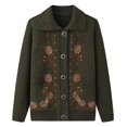 thumbnail image 1 of Ropa de señora mayor, ropa de invierno con solapa, ropa de señora mayor, suéter de abuela, abrigo de mamá, cárdigan de punto de primavera y otoño para suegra, 1 of 5