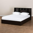 thumbnail image 6 of Baxton Studio Geoffrey Queen Size Dark Brown Finished Wood Platform Storage Bed, 6 of 8