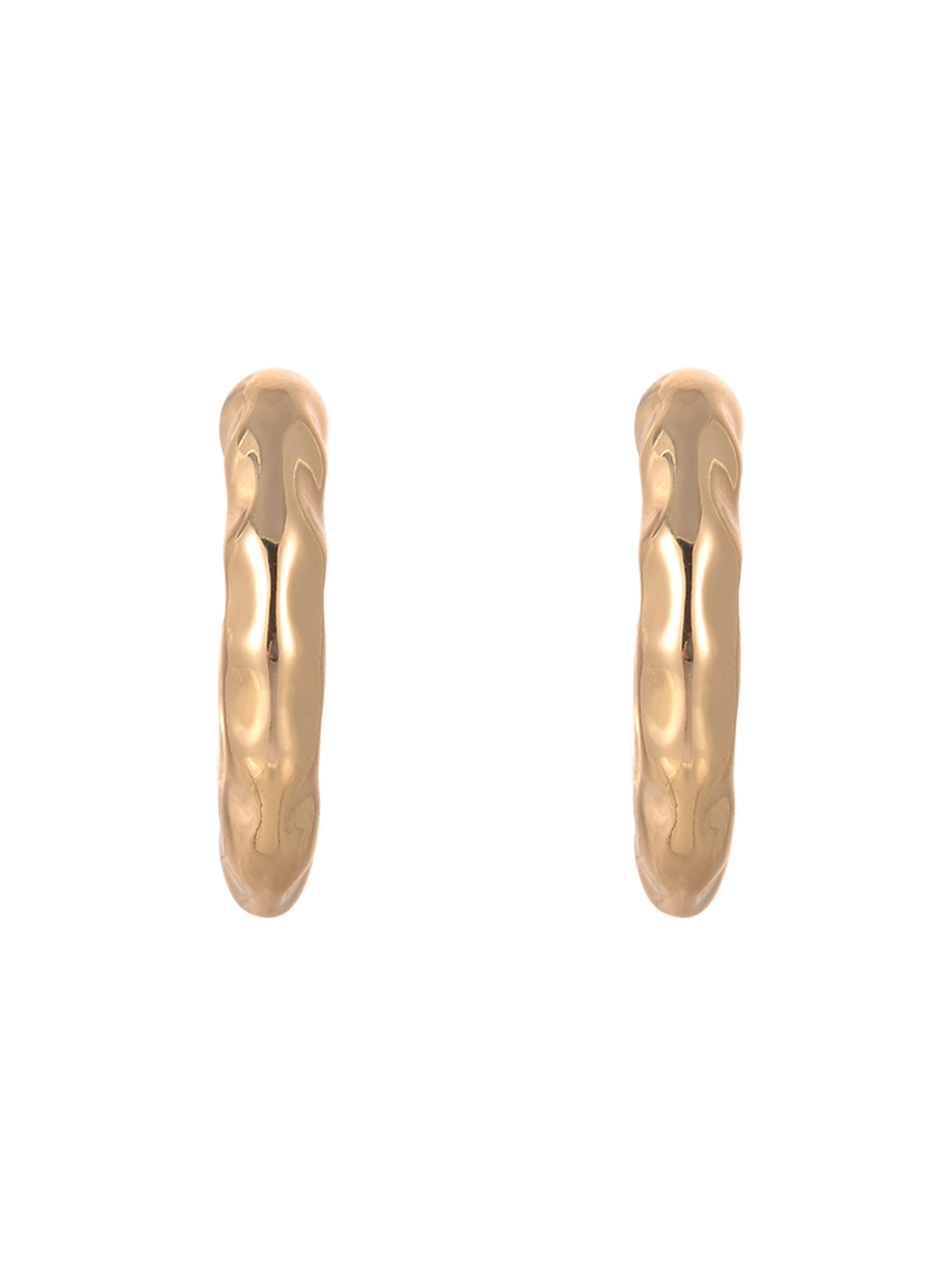 Time and Tru Goldtone and Silvertone 5-On Milky Pink Swirl Resin Hoop and Studs Earring Stacker Set