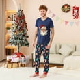 thumbnail image 6 of Zwiiyzr Christmas Pajamas for Family for Dad Matching Family Sets Christmas Print Casual Short Sleeve Top With Bottom Outfits Home Wear 2025 Blue, 6 of 7