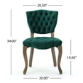 thumbnail image 3 of Bates Tufted Velvet Dining Chair with Cabriole Legs (Set of 2), 3 of 9