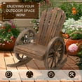 thumbnail image 5 of YYAo Rocking Bistro Chairs, Outdoor Rocker Chairs,Wooden Rocking Chair, Outdoor Rocking Chair with Wagon Wheel Armrest for Porch, Poolside, and Garden, Carbonized, 5 of 14