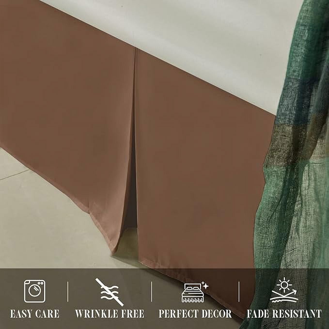 Elegant Comfort 1-Piece Solid Bed Skirt, 1500 Thread Count, Minimalist Design, Easy Care, Wrinkle and Stain Resistant , Full, Toasty Taupe