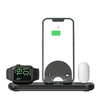 Latrodar 3 In1 Wireless Charger Stand 15W Fast Creative on Dock For IPhone14 Black 8x3.6 Inch Home Decor