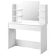 thumbnail image 2 of FlkwoH【NUEVO】Tocador grande con espejo, cajón, 4 estantes de almacenamiento, tocador con tocador de madera, blanco, regalo para mujeres y niñas (silla no incluida), 2 of 5